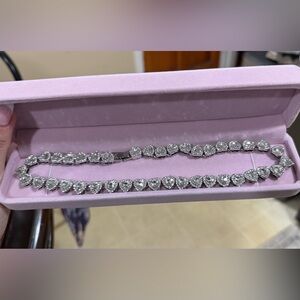 Elegant Silver Heart Necklace/ Choker